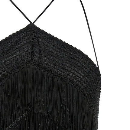 The Andamane Black Acetate Tank Tops