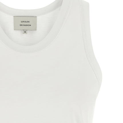Loulou De Saison White Cotton Sleeveles T-Shirt
