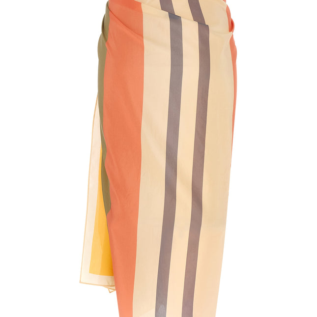 Eres Multicolor Cotton Midi Skirt