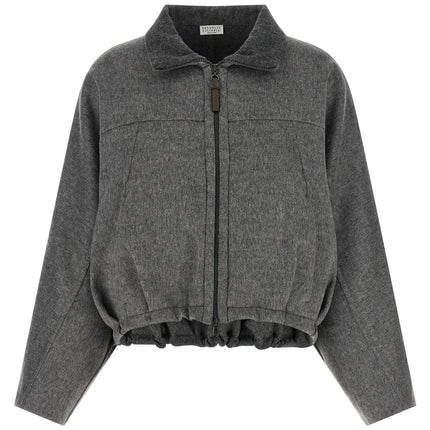 Brunello Cucinelli Gray Virgin Wool Full-Length Jacket Brunello Cucinelli