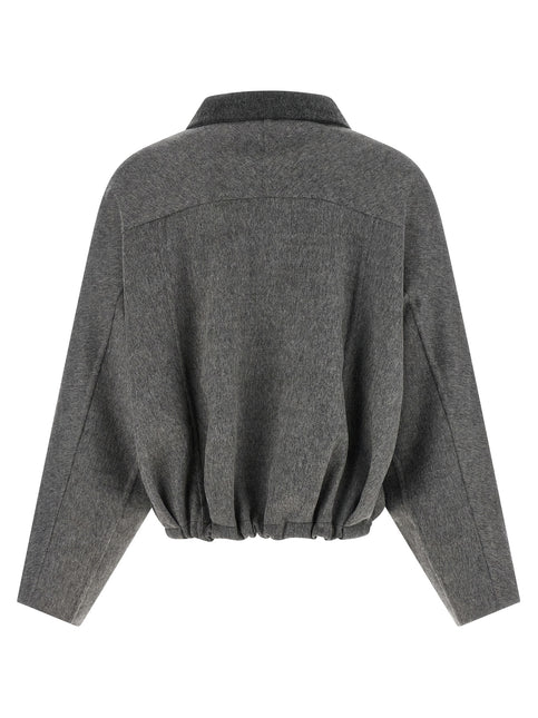 Brunello Cucinelli Gray Virgin Wool Full-Length Jacket Brunello Cucinelli