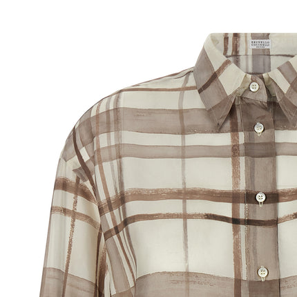 Brunello Cucinelli Beige Silk Blouse Brunello Cucinelli