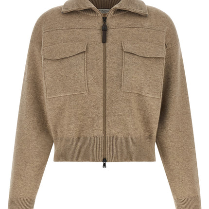 Brunello Cucinelli Beige Cashmere Cardigan Brunello Cucinelli