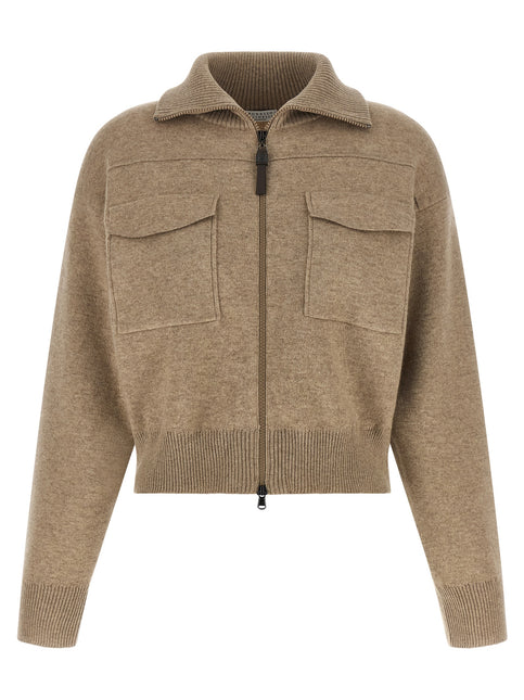 Brunello Cucinelli Beige Cashmere Cardigan Brunello Cucinelli