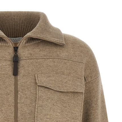 Brunello Cucinelli Beige Cashmere Cardigan Brunello Cucinelli