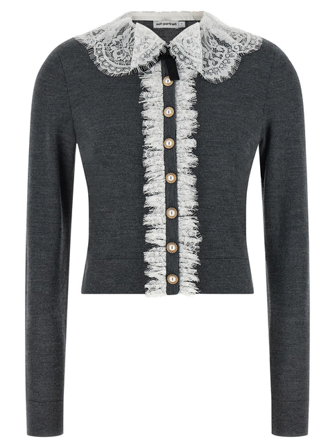 Self-Portrait Gray Wool Cardigan Self-Portrait