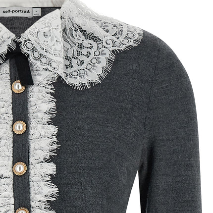 Self-Portrait Gray Wool Cardigan Self-Portrait