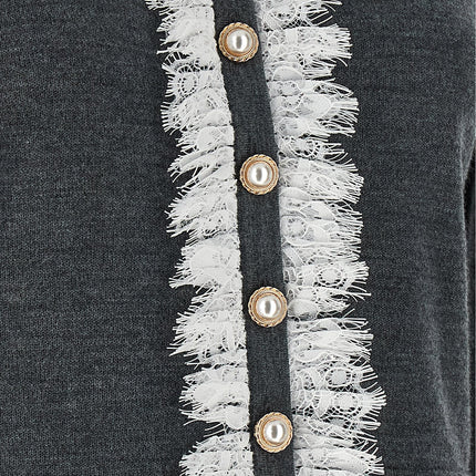 Self-Portrait Gray Wool Cardigan Self-Portrait