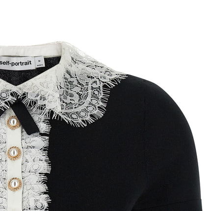 Self-Portrait Bicolor Wool Blouse Self-Portrait