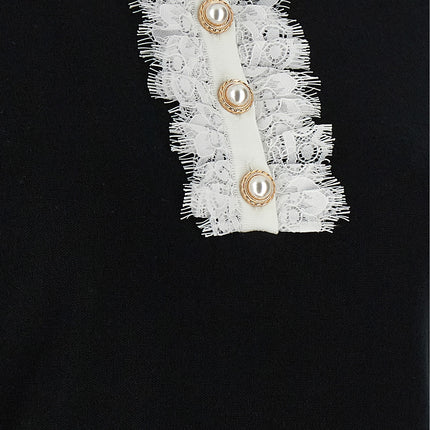 Self-Portrait Bicolor Wool Blouse Self-Portrait