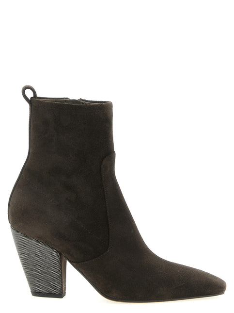 Brunello Cucinelli Brown Calfskin Ankle Boots Brunello Cucinelli