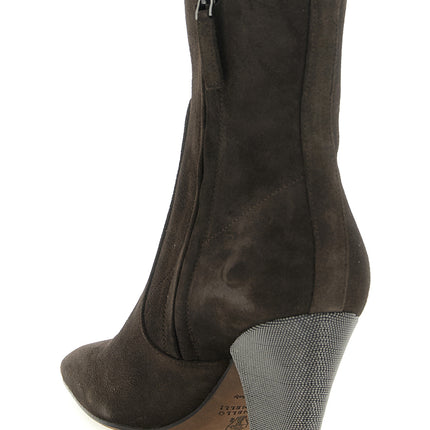Brunello Cucinelli Brown Calfskin Ankle Boots Brunello Cucinelli