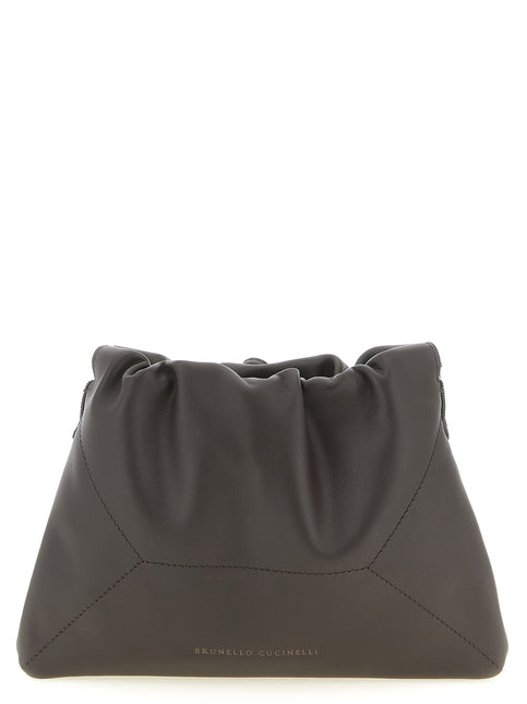 Brunello Cucinelli Brown Calfskin Clutch Bag Brunello Cucinelli