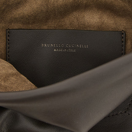 Brunello Cucinelli Brown Calfskin Clutch Bag Brunello Cucinelli