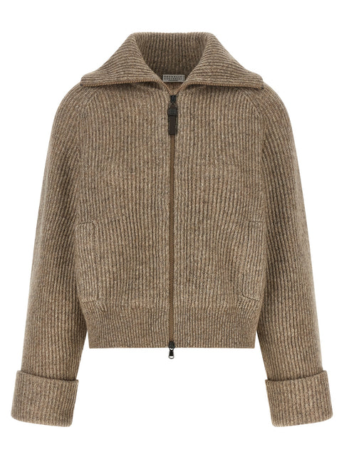 Brunello Cucinelli Beige Cashmere Cardigan Brunello Cucinelli