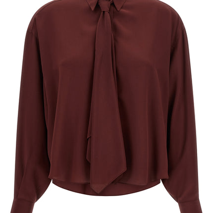 Brunello Cucinelli Bordeaux Silk Blouse Brunello Cucinelli