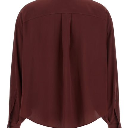 Brunello Cucinelli Bordeaux Silk Blouse Brunello Cucinelli