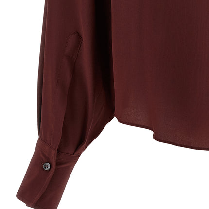 Brunello Cucinelli Bordeaux Silk Blouse Brunello Cucinelli