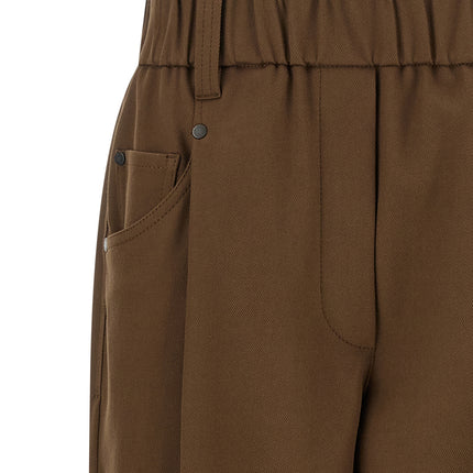 Brunello Cucinelli Brown Cotton Casual Pants Brunello Cucinelli