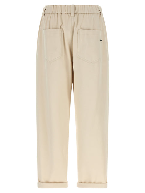 Brunello Cucinelli Beige Cotton Casual Pants Brunello Cucinelli