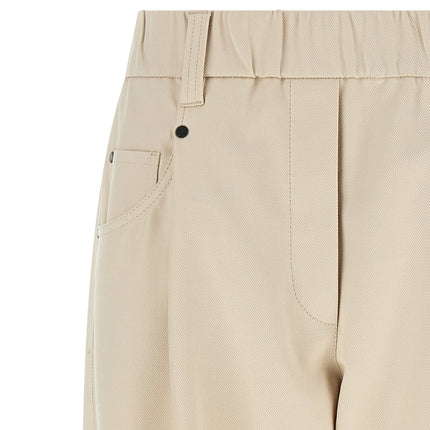 Brunello Cucinelli Beige Cotton Casual Pants Brunello Cucinelli