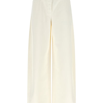 Brunello Cucinelli White Cotton Relaxed Fit Jeans