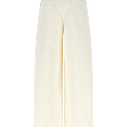 Brunello Cucinelli White Cotton Relaxed Fit Jeans