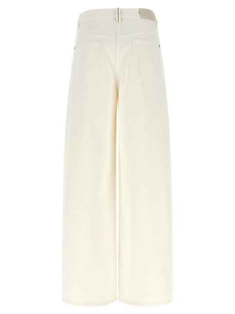 Brunello Cucinelli White Cotton Relaxed Fit Jeans Brunello Cucinelli