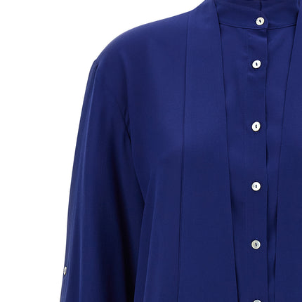 DI.LA3 PARI' Blue Silk Blouse DI.LA3 PARI'