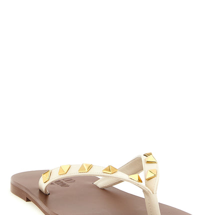 Valentino Garavani White Calfskin Slides Valentino Garavani