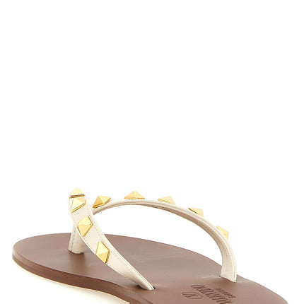 Valentino Garavani White Calfskin Slides Valentino Garavani