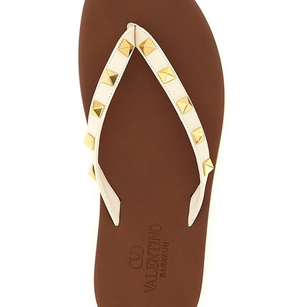 Valentino Garavani White Calfskin Slides Valentino Garavani
