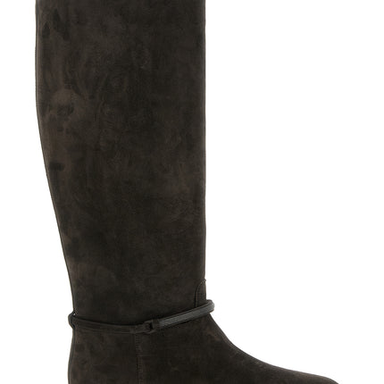 Brunello Cucinelli Black Calfskin Over The Knee Brunello Cucinelli