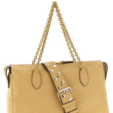 Valentino Garavani Beige Lamb Leather Shoulder Bag Valentino Garavani