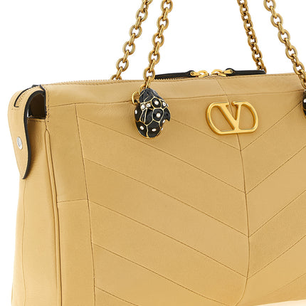 Valentino Garavani Beige Lamb Leather Shoulder Bag Valentino Garavani