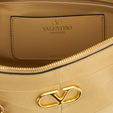 Valentino Garavani Beige Lamb Leather Shoulder Bag Valentino Garavani