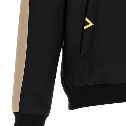 Valentino Garavani Black Polyester Sweatshirt Valentino Garavani