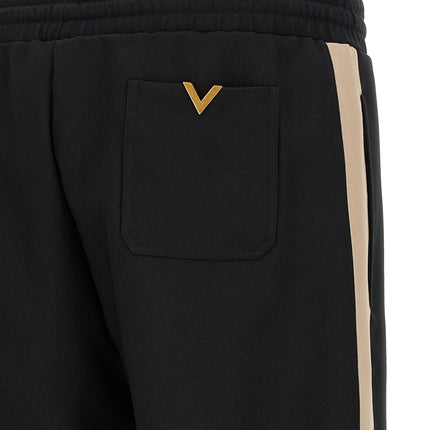 Valentino Garavani Black Polyester Athletic Pants Valentino Garavani