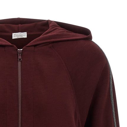 Brunello Cucinelli Bordeaux Cotton Sweatshirt Brunello Cucinelli