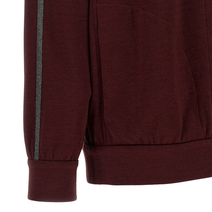 Brunello Cucinelli Bordeaux Cotton Sweatshirt Brunello Cucinelli