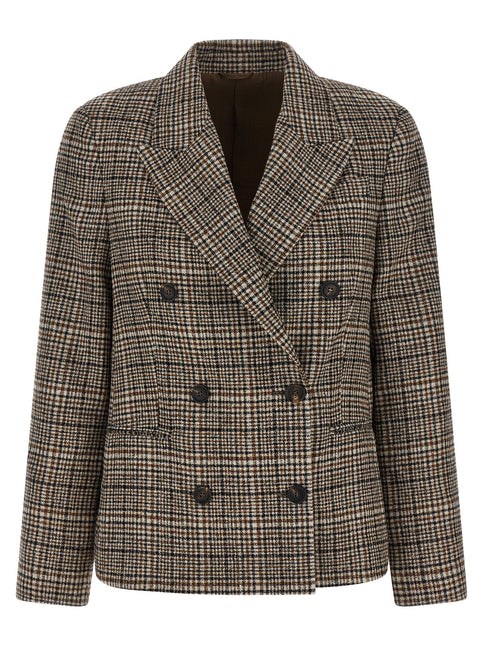 Brunello Cucinelli Beige Alpaca Leather Blazer Brunello Cucinelli