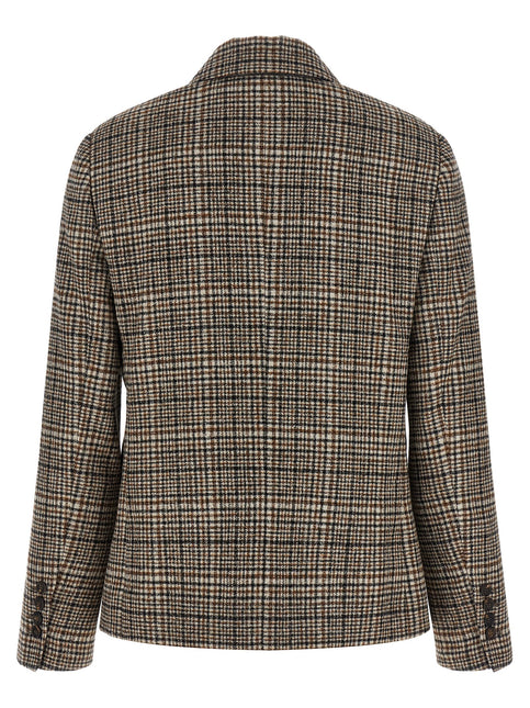 Brunello Cucinelli Beige Alpaca Leather Blazer Brunello Cucinelli