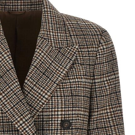 Brunello Cucinelli Beige Alpaca Leather Blazer Brunello Cucinelli
