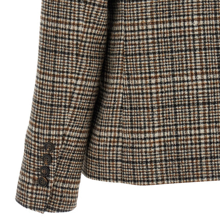 Brunello Cucinelli Beige Alpaca Leather Blazer Brunello Cucinelli