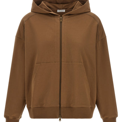 Brunello Cucinelli Brown Cotton Hoodie Brunello Cucinelli