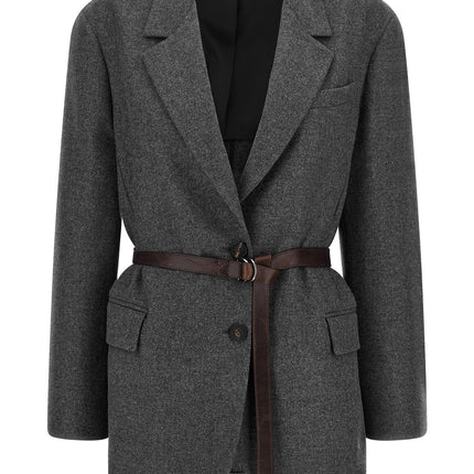 Brunello Cucinelli Gray Virgin Wool Blazer Brunello Cucinelli