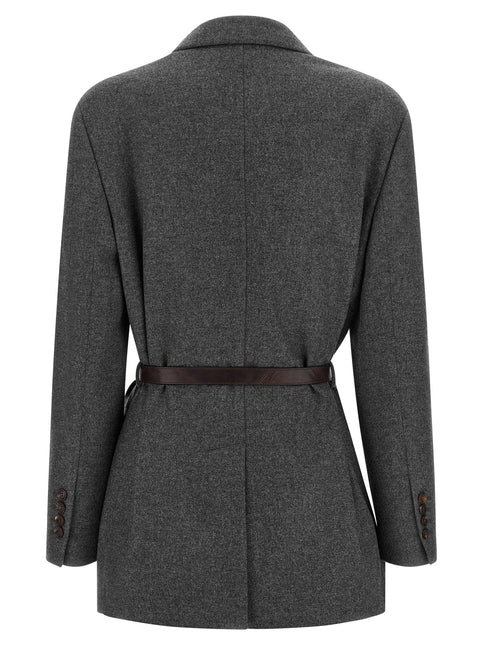 Brunello Cucinelli Gray Virgin Wool Blazer Brunello Cucinelli