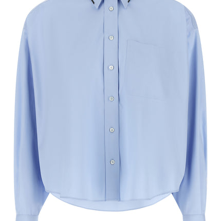 Brunello Cucinelli Blue Cotton Blouse Brunello Cucinelli