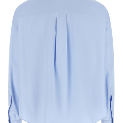 Brunello Cucinelli Blue Cotton Blouse Brunello Cucinelli