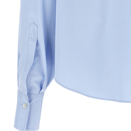 Brunello Cucinelli Blue Cotton Blouse Brunello Cucinelli